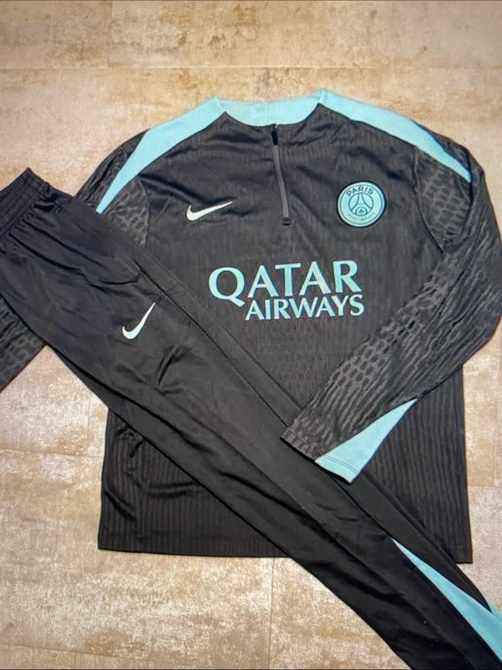 Nike Kids Black & Light Blue PSG Training Set